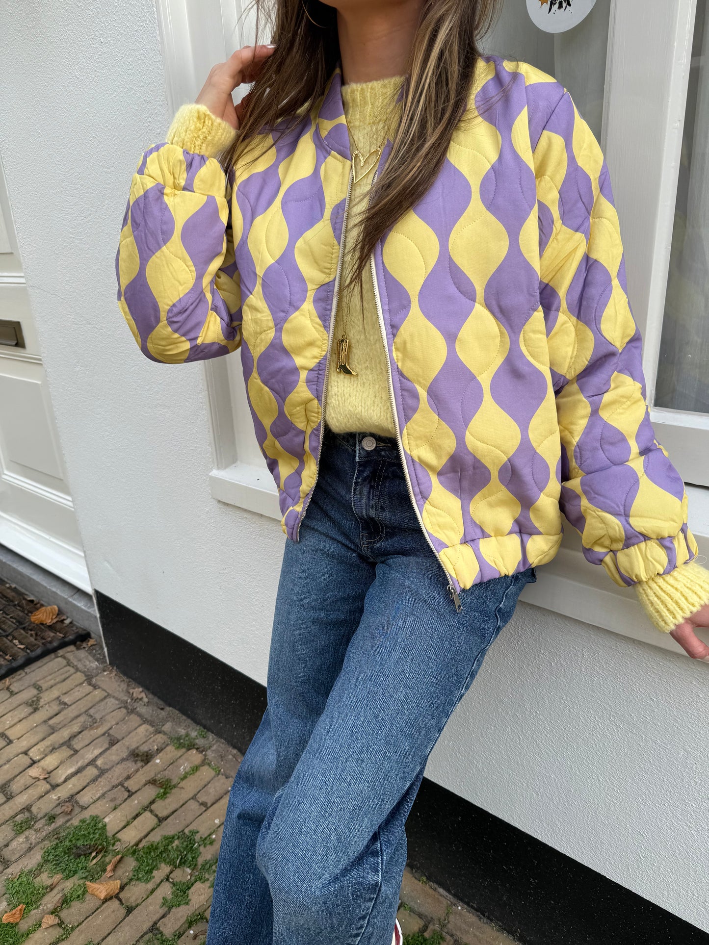 Olivia bomber purple/yellow