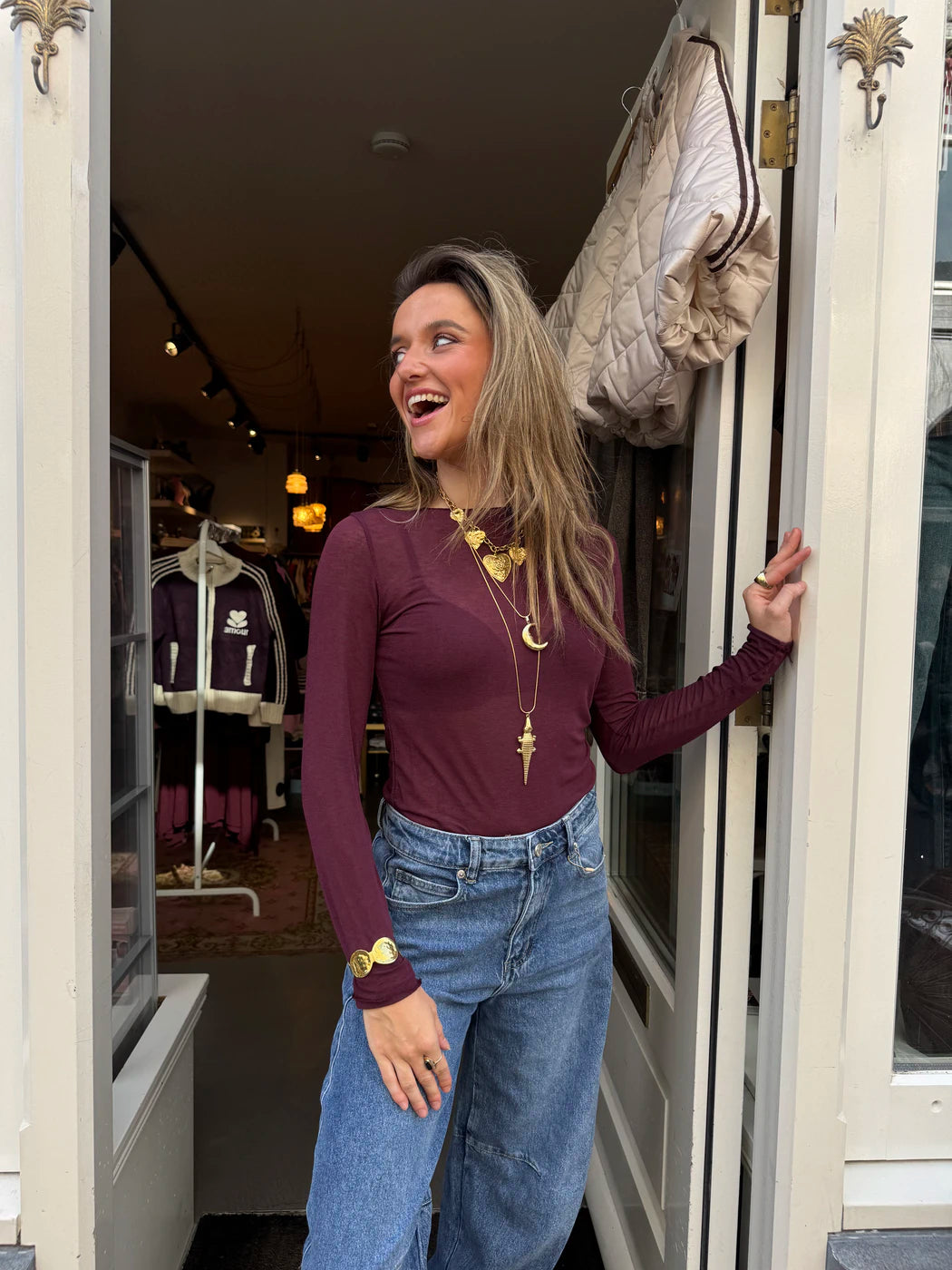 Vieve longsleeve cashmere bordeaux