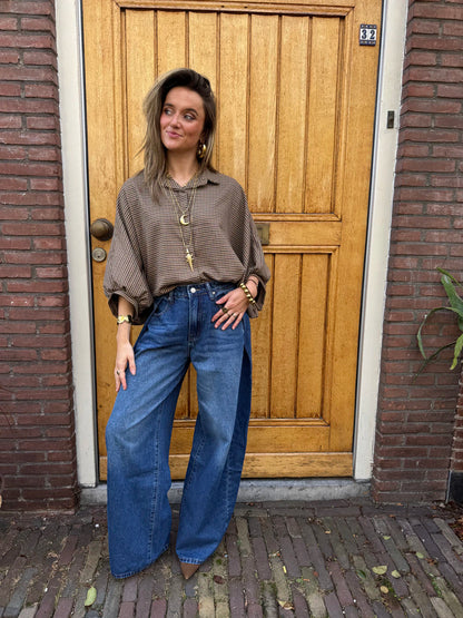 Lexie folded baggy jeans dark blue