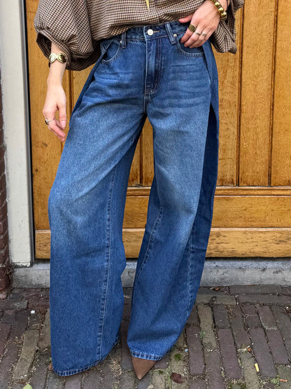 Lexie folded baggy jeans dark blue