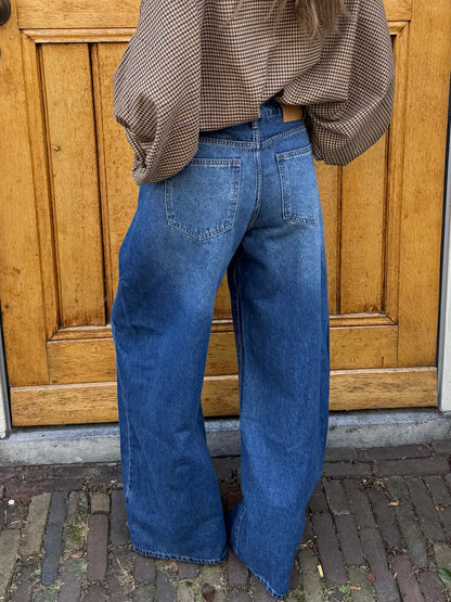 Lexie folded baggy jeans dark blue