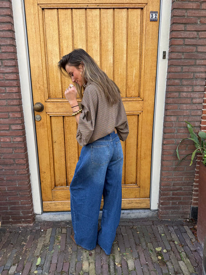 Lexie folded baggy jeans dark blue