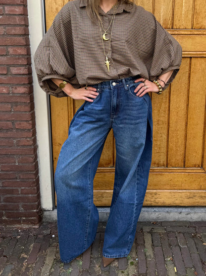 Lexie folded baggy jeans dark blue