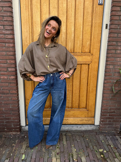 Lexie folded baggy jeans dark blue