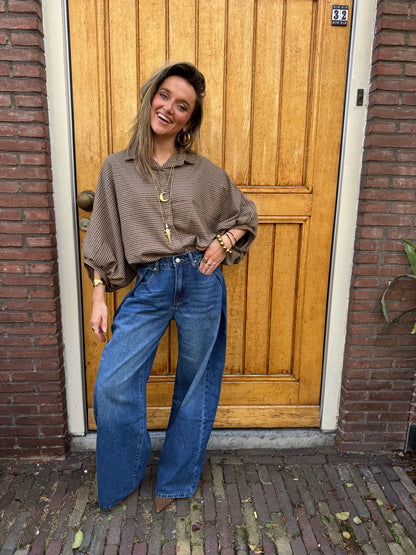 Lexie folded baggy jeans dark blue
