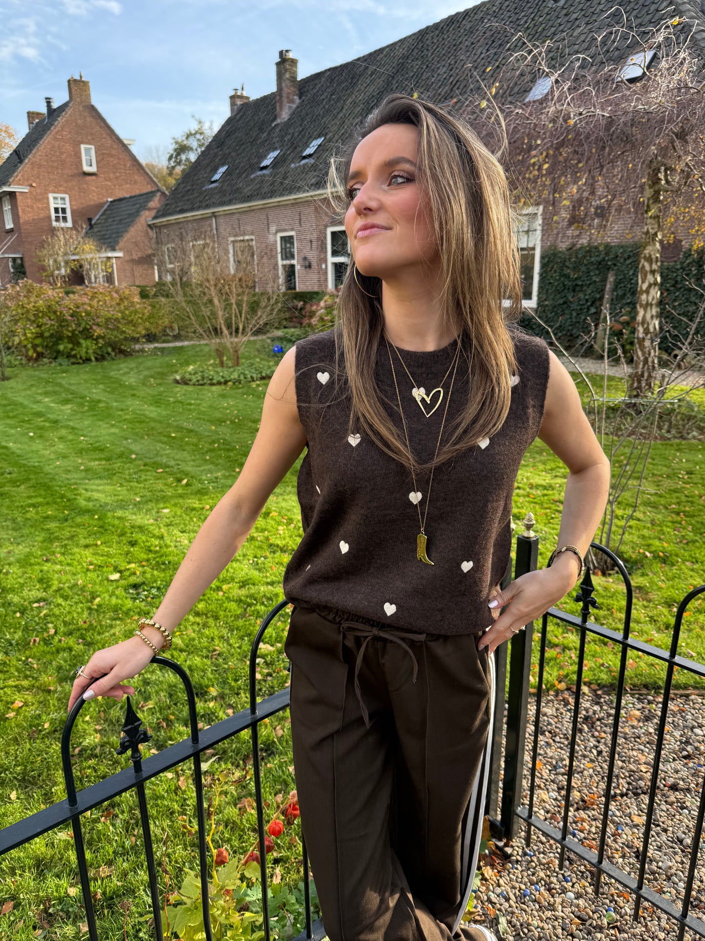 Livia spencer hearts brown/white