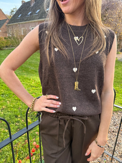 Livia spencer hearts brown/white