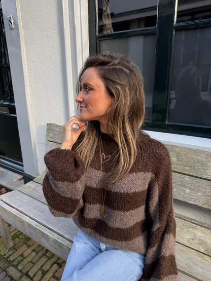 Ruby knit chocolate brown/taupe