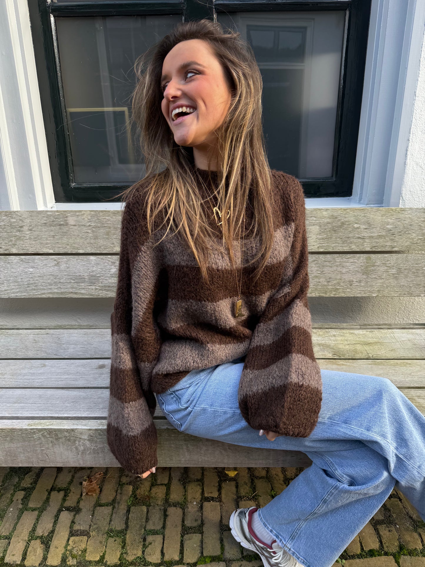 Ruby knit chocolate brown/taupe