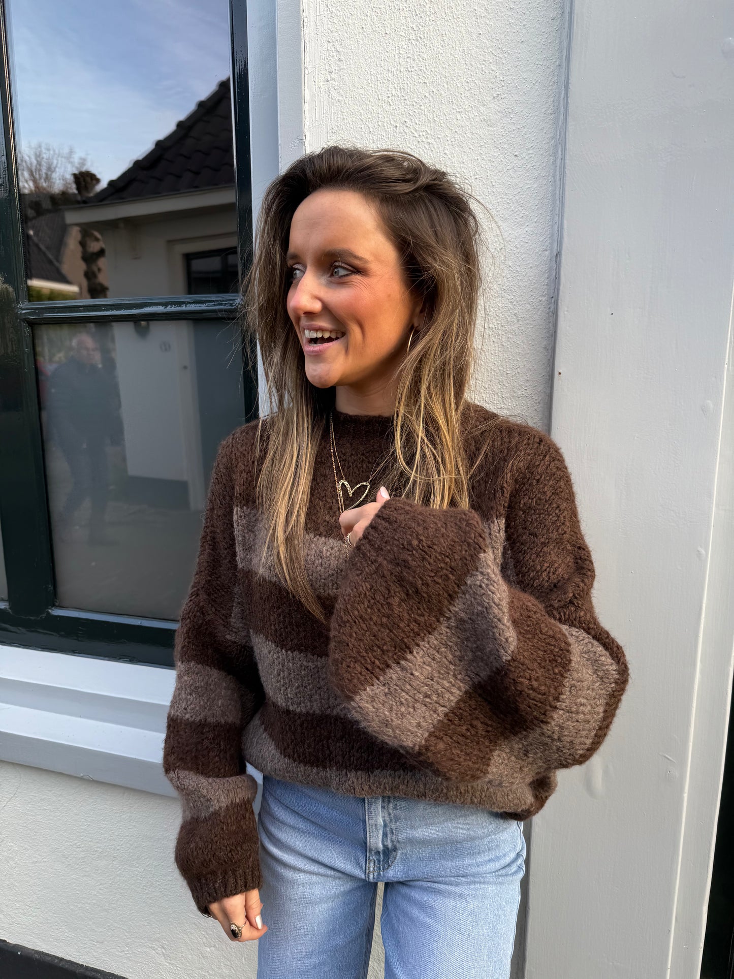 Ruby knit chocolate brown/taupe