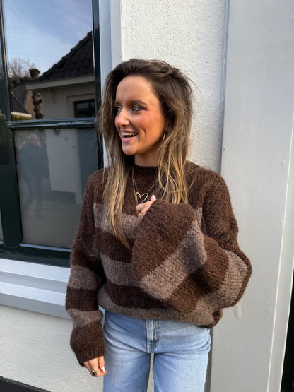 Ruby knit chocolate brown/taupe