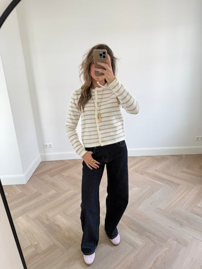 Jade cardigan striped beige/white