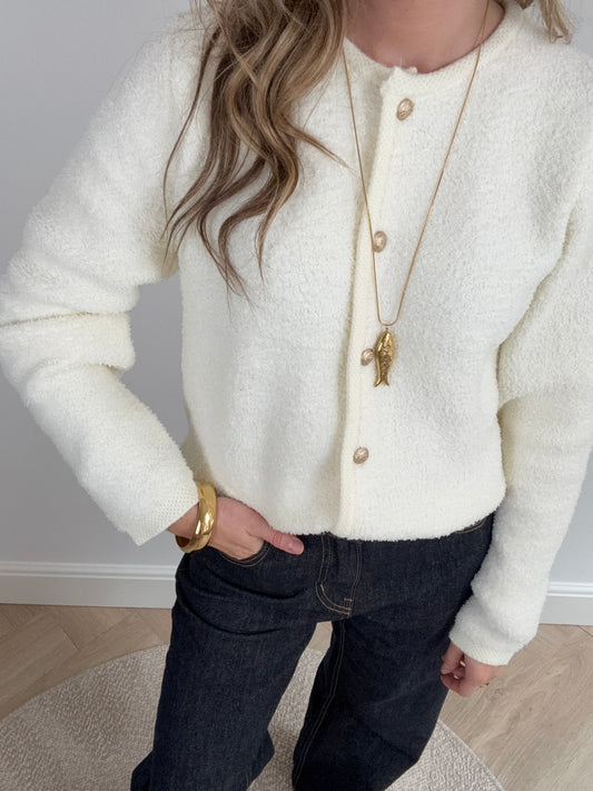 Jade cardigan fluffy white