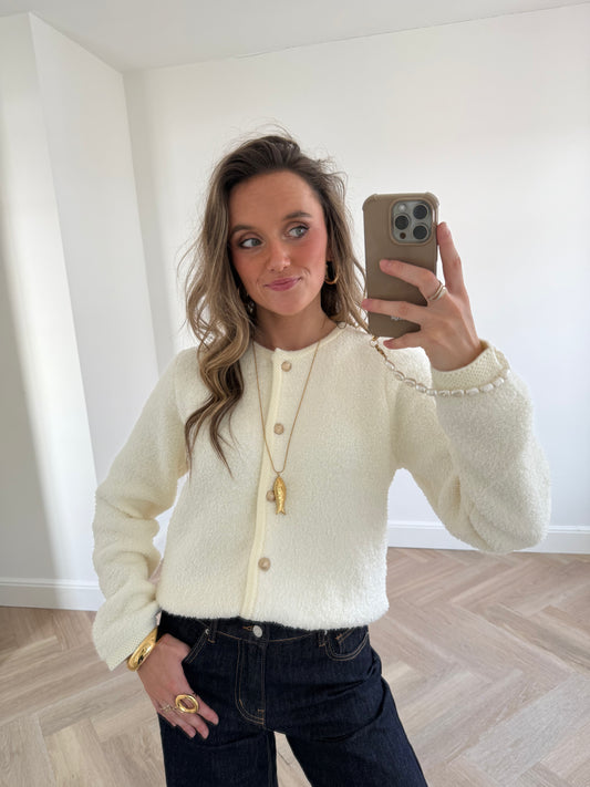 Jade cardigan fluffy white
