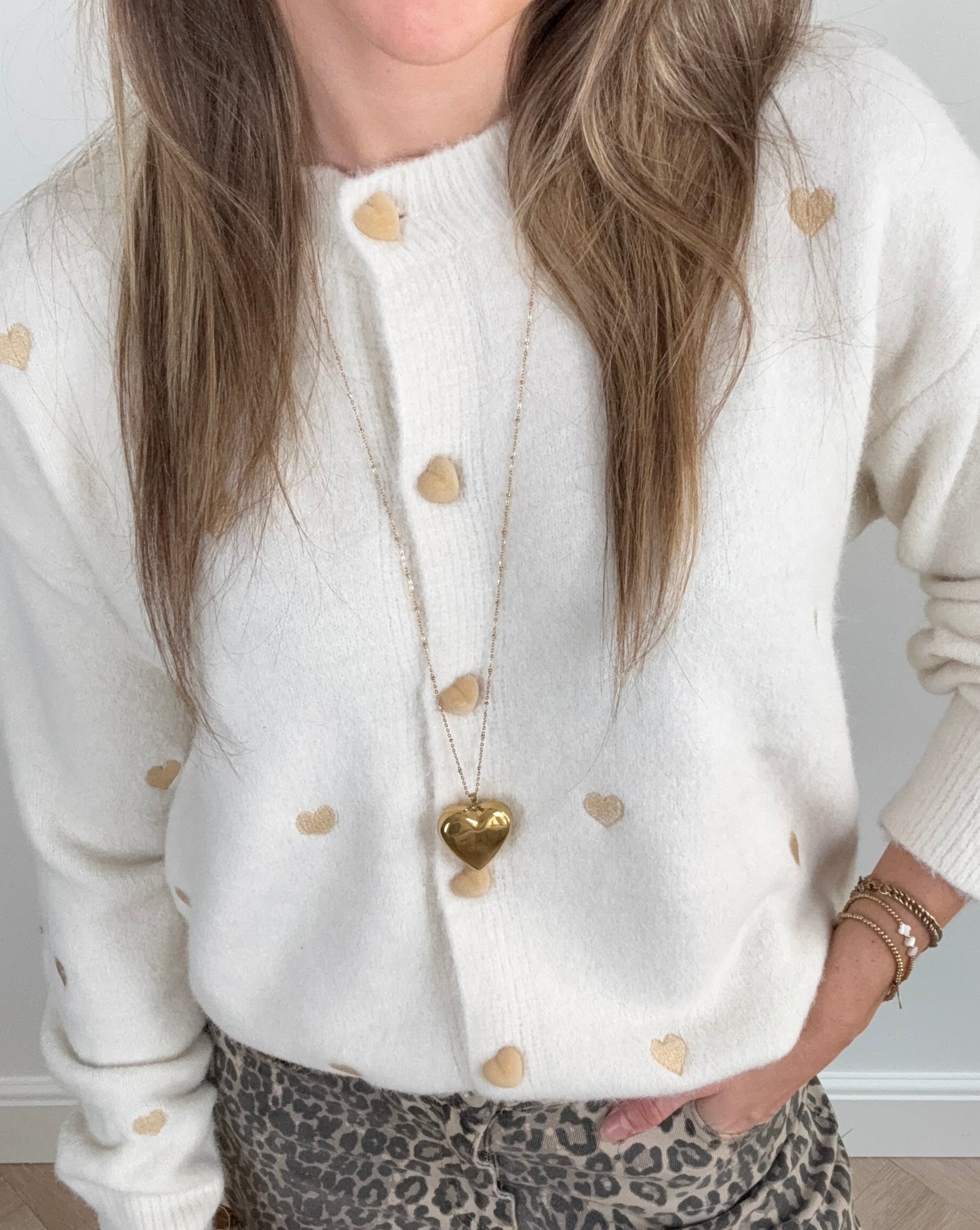 'Big love' ketting lang goud