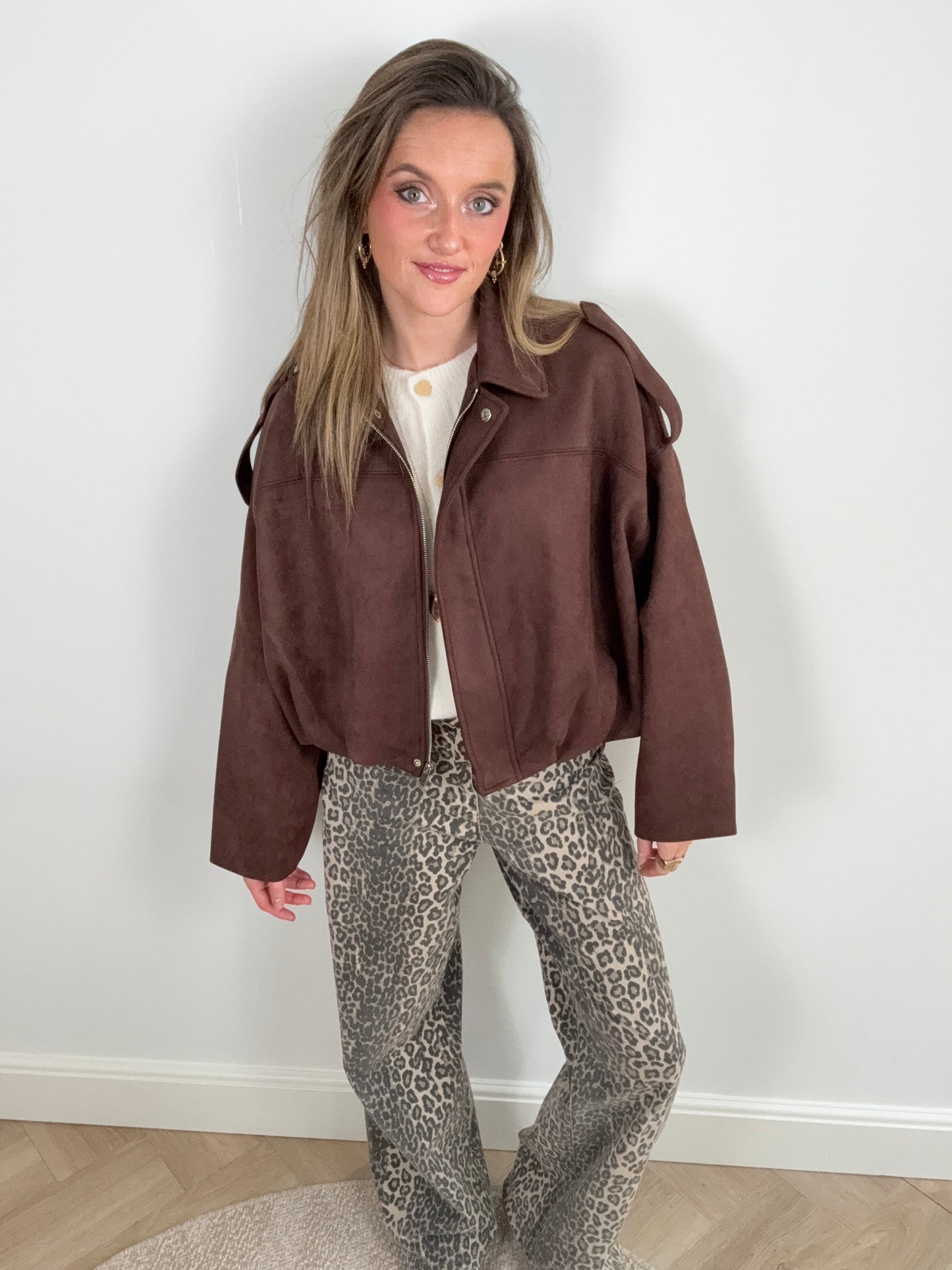 Noor suede jacket brown