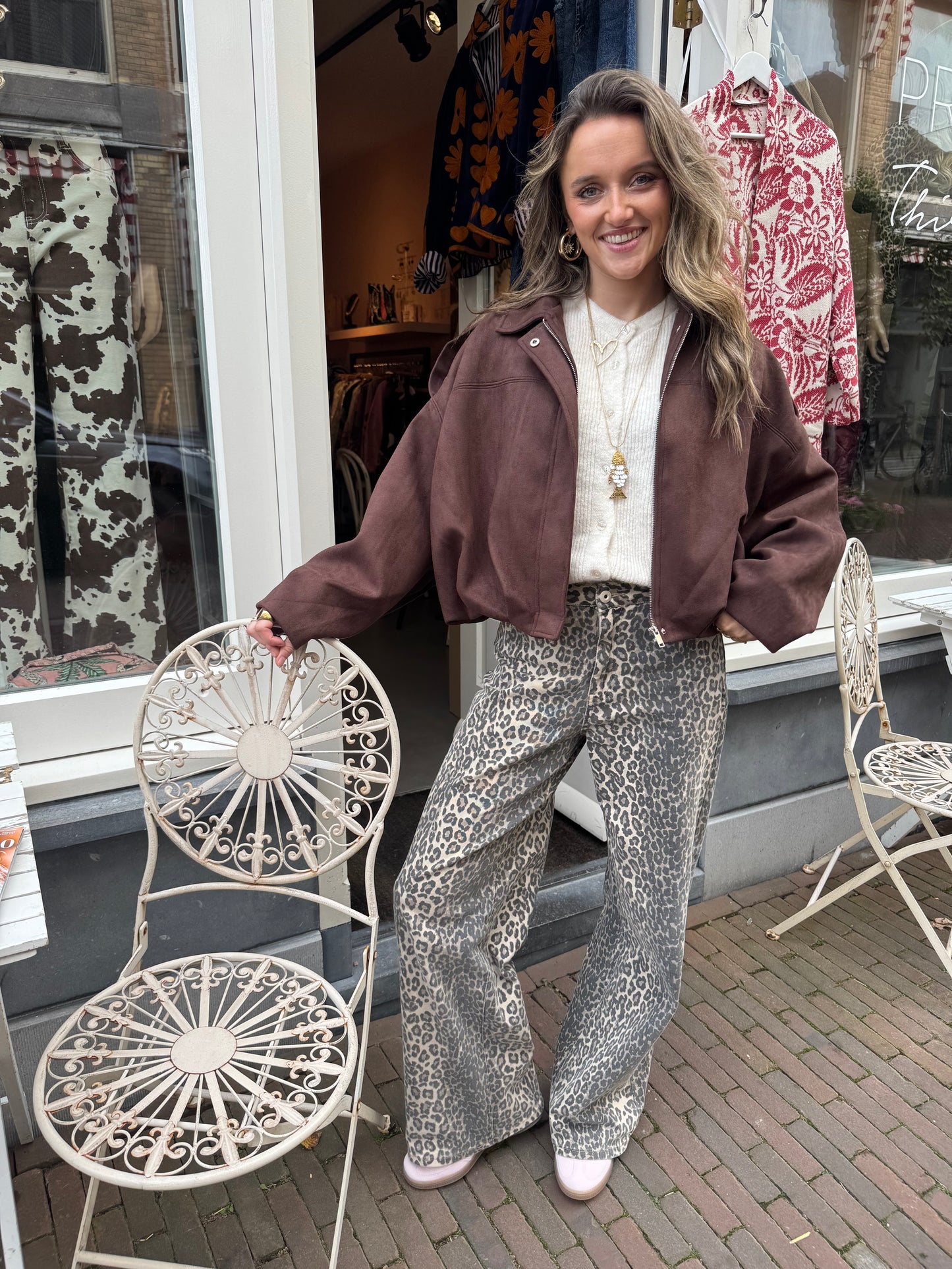 Noor suede jacket brown