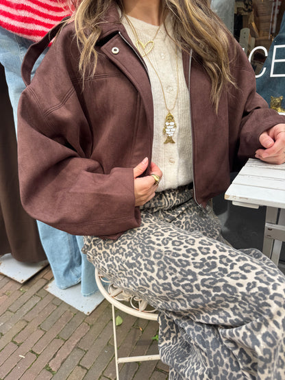 Noor suede jacket brown