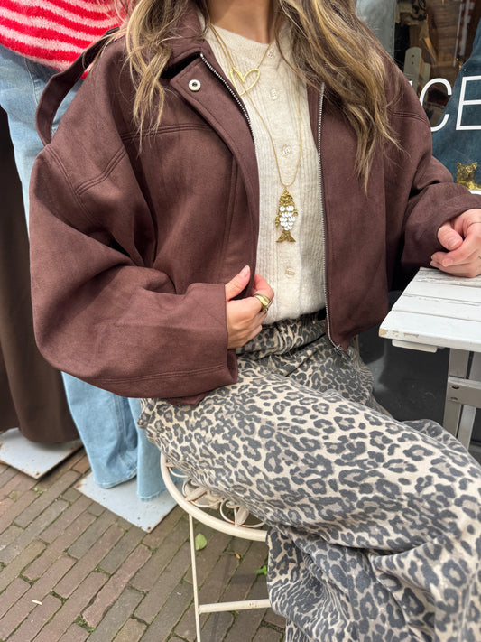 Noor suede jacket brown