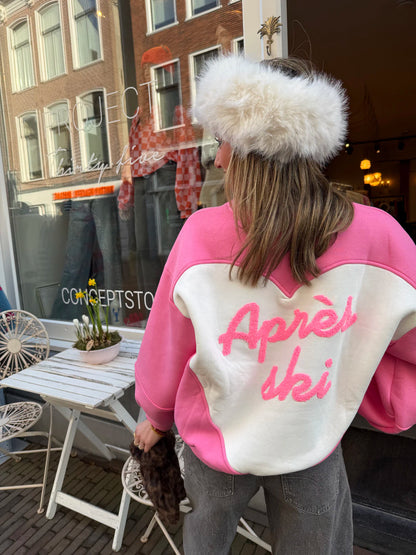 Après ski sweater roze/wit