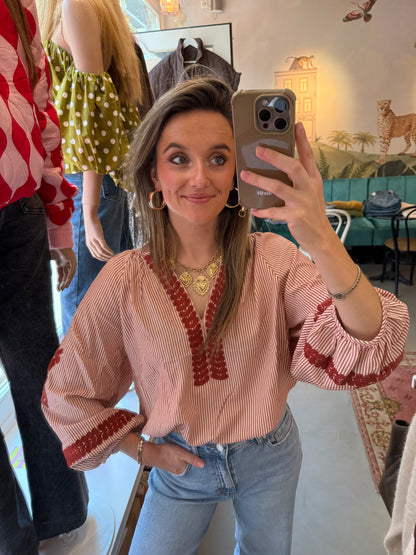 Kate blouse rust striped