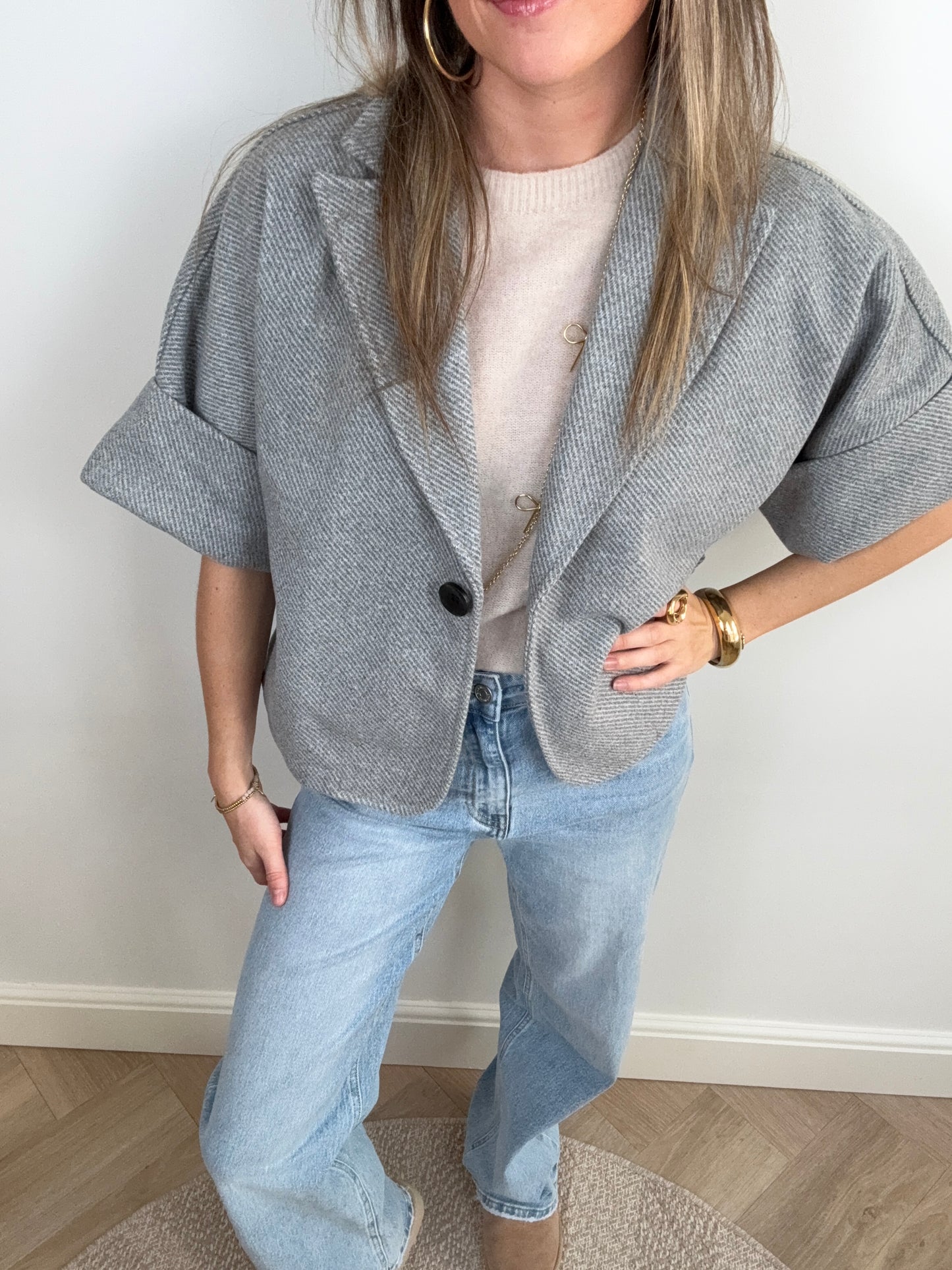 Mia jacket grey striped