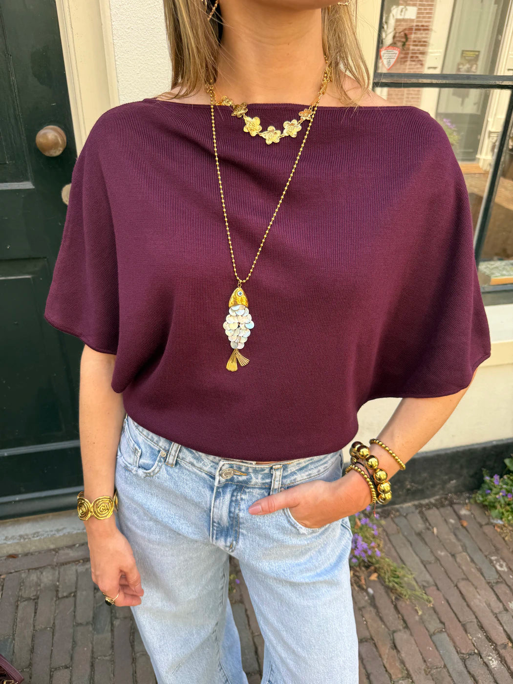 Mini flower necklace gold