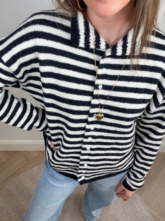 Noa knit striped black
