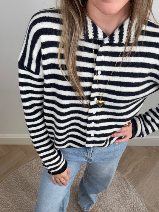 Noa knit striped black