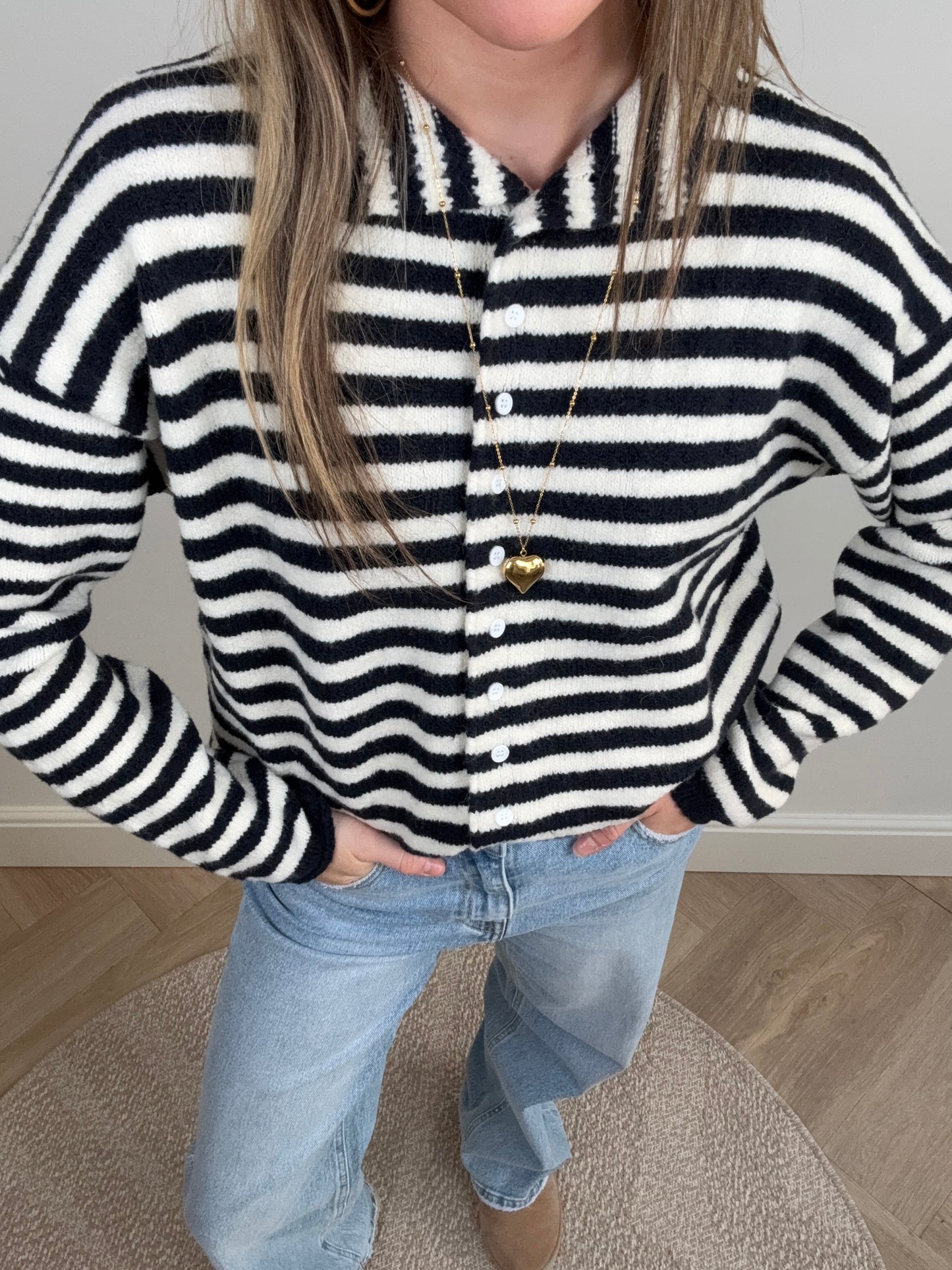 Noa knit striped black