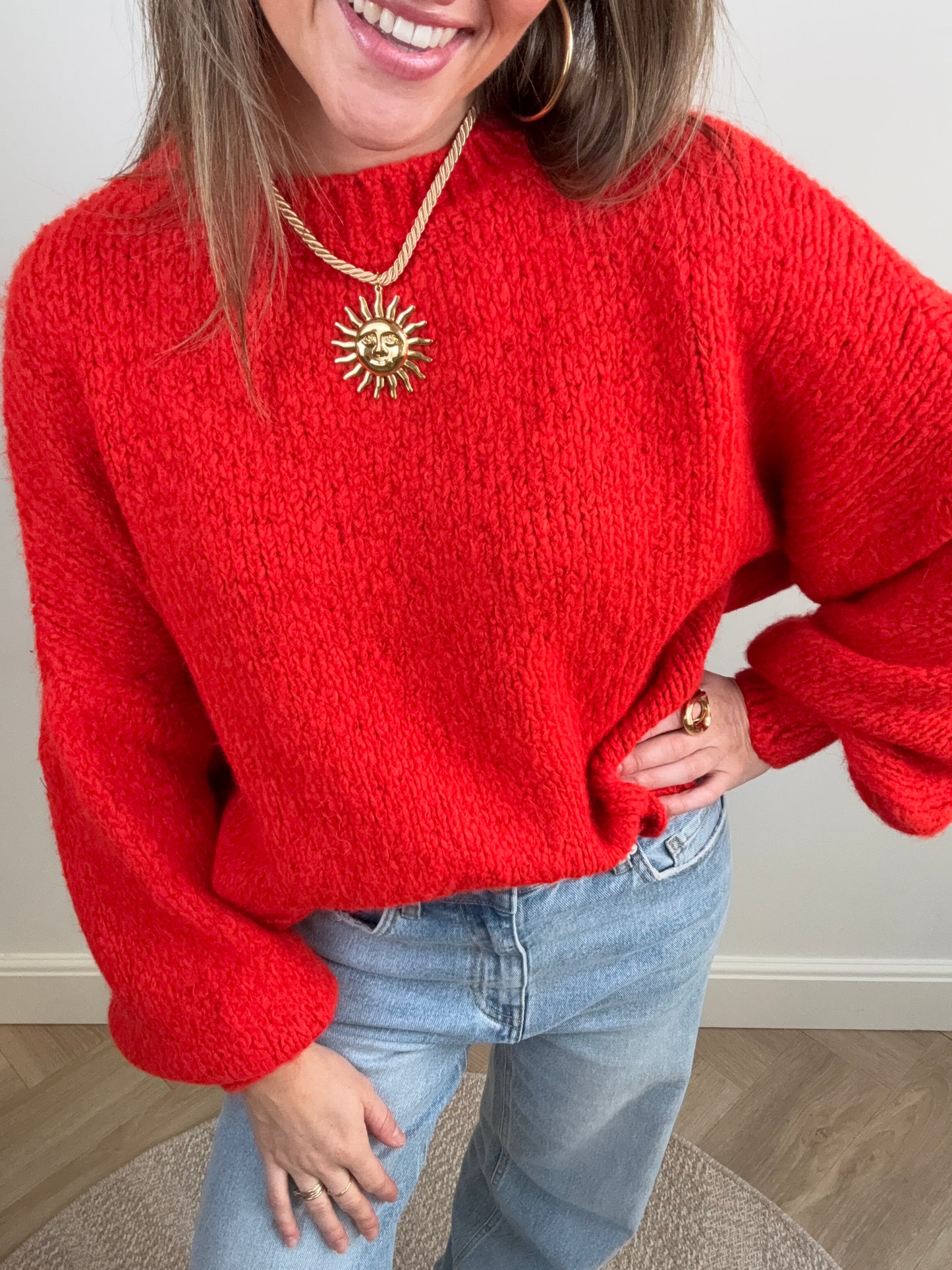 Nova knit bright red