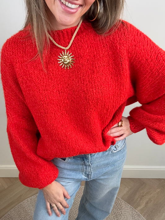 Nova knit bright red