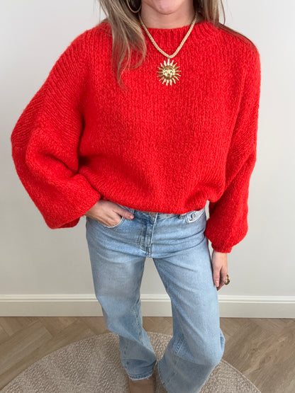 Nova knit bright red