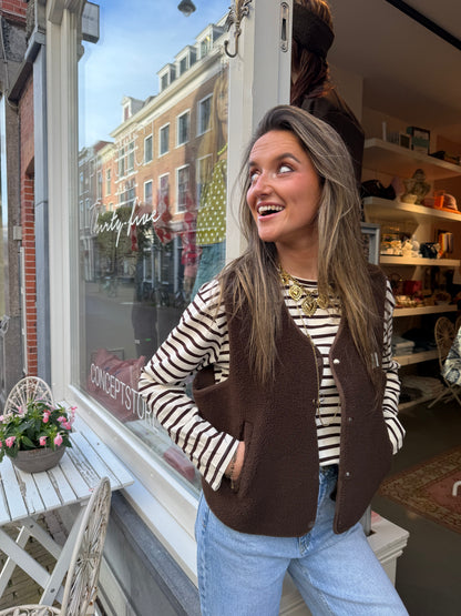 Luna teddy gilet choco