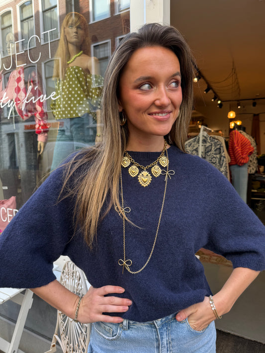 'Bow' ketting lang goud