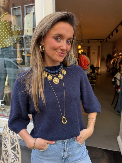 'Ring' ketting lang goud