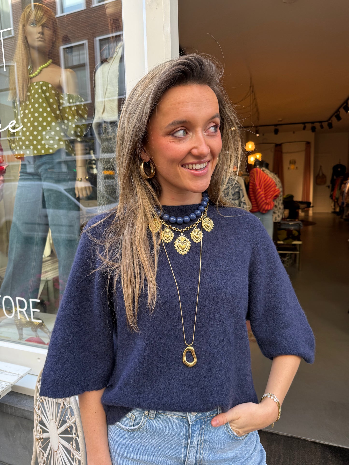 'Big hearts' ketting goud