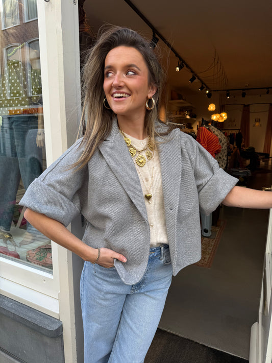 Mia jacket grey striped