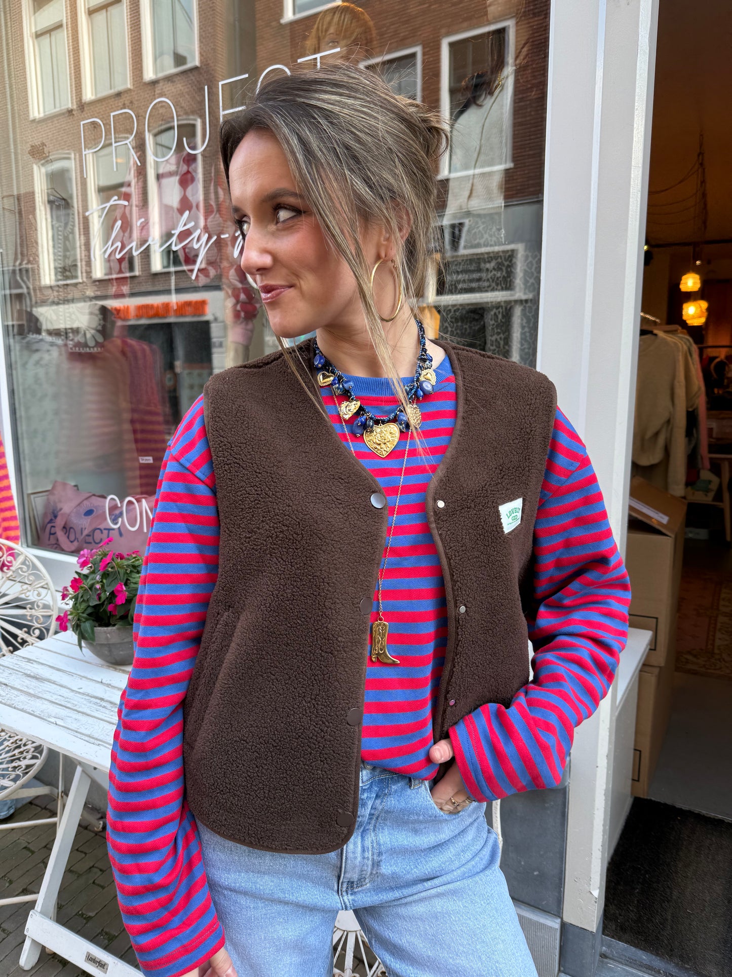 Sophie longsleeve red/blue