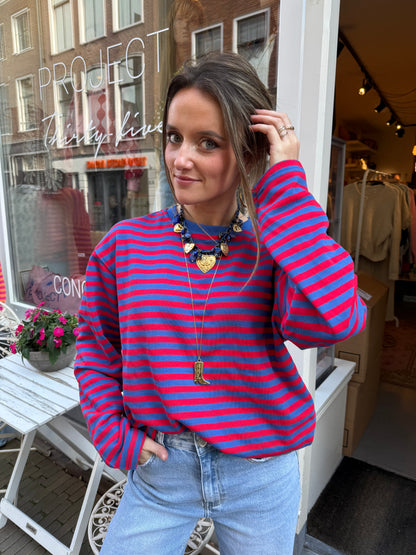 Sophie longsleeve red/blue