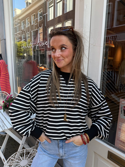 Daisy sweater striped black/white