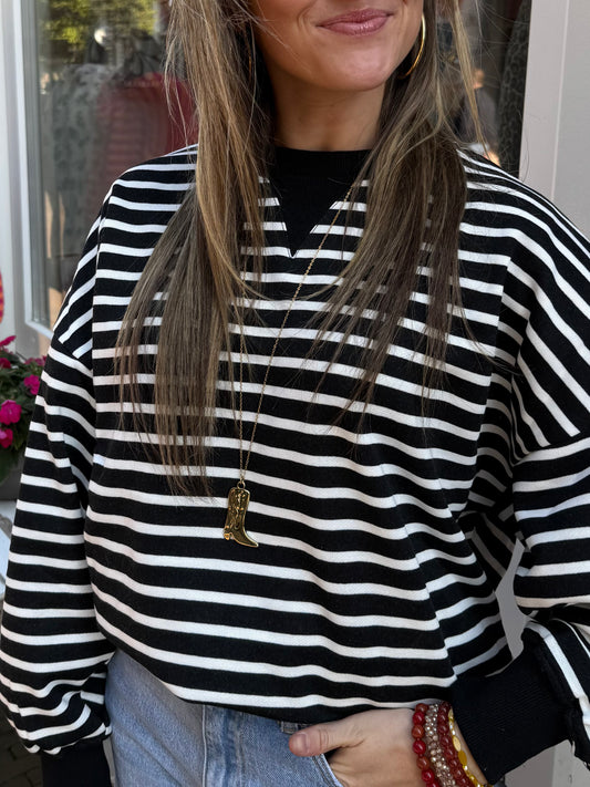 'Cowboy boot' ketting lang goud