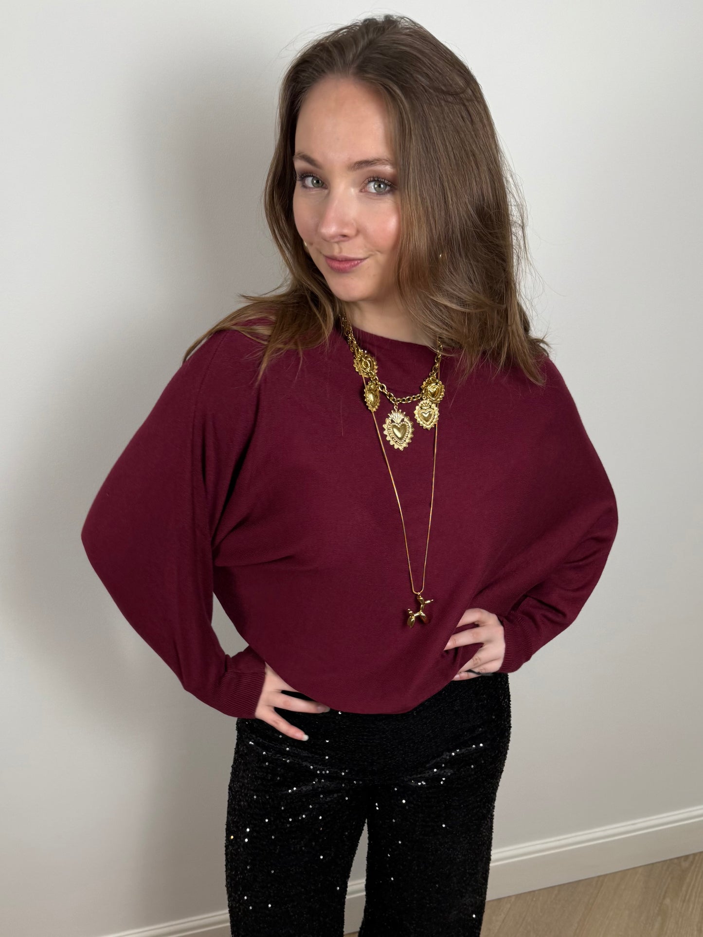 Vleermuis truitje bordeaux