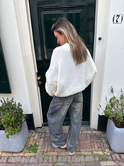 Nova gebreide trui oversized wit