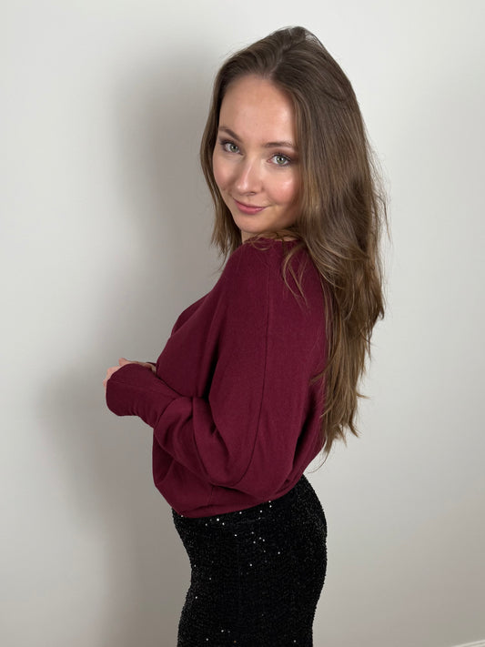 Vleermuis truitje bordeaux