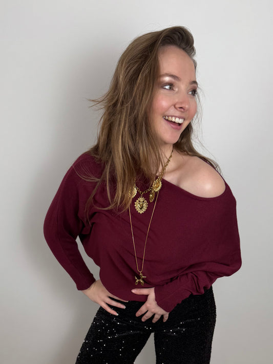 Vleermuis truitje bordeaux