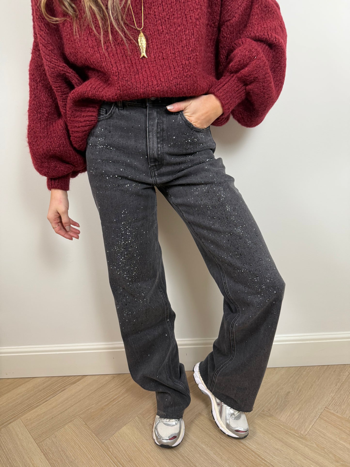 Sparkle wide leg jeans TALL