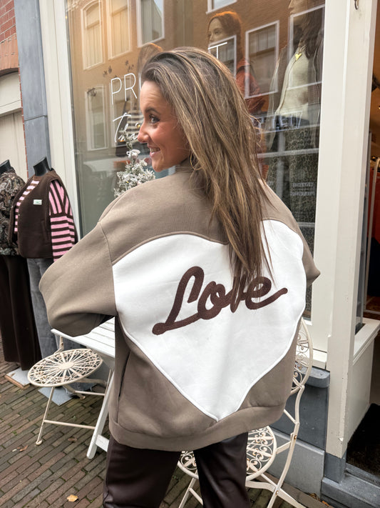 'Love' vest groen/wit