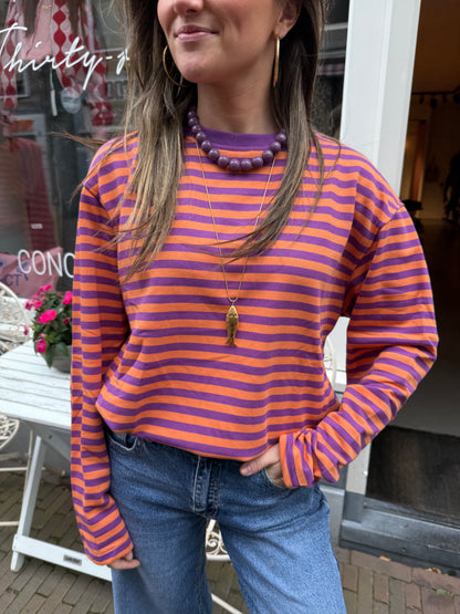 Sophie longsleeve orange/purple