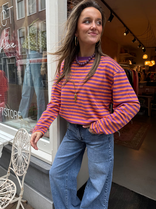 Sophie longsleeve orange/purple